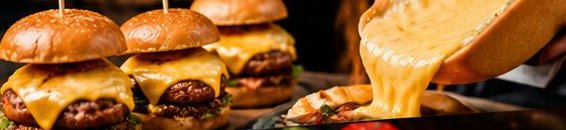 Cheeseburgers with melted cheese